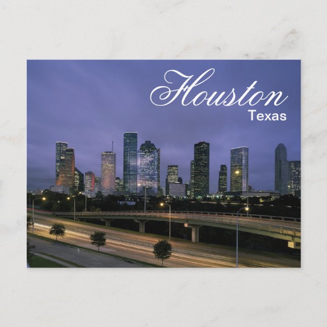 Vykort med Houston Texas Siluett (Framsida)