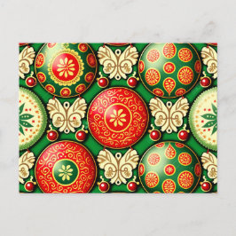 Vykort med illustration av juldekoration