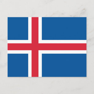 Vykort med Islands flagga