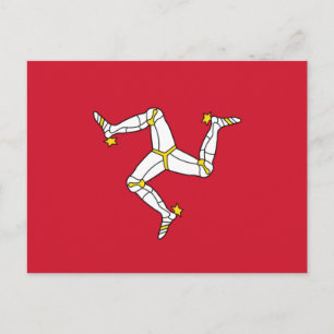 vykort med Isle of Man Flagga, Förenade kungariket