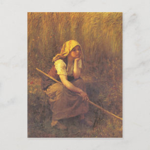 vykort med Jules Breton-målning