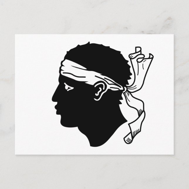 Vykort med Korsikas flagga, Frankrike (Framsida)