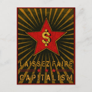 vykort med Laissez Faire Capitalism Hälsning