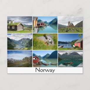 Vykort med landskap och texten "Norge"