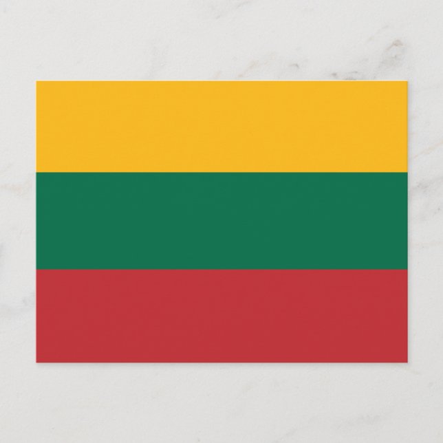Vykort med Litauens flagga (Framsida)