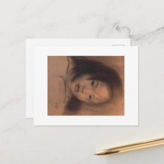 Vykort med min egen skiss av en japansk flicka