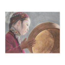 Vykort med min pastell av afghansk flicka