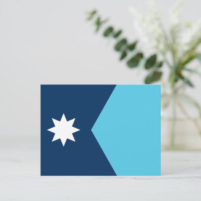 Vykort med Minnesotas flagga, USA (Stående Fram)