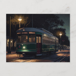 Vykort med New Orleans-spårvagn