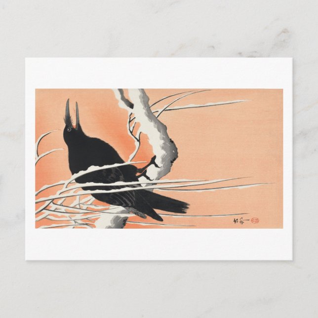 vykort med Ohara Koson-design (Framsida)