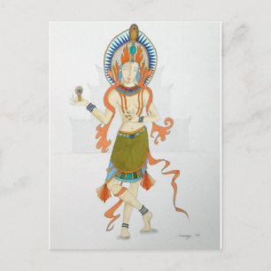 vykort med originalbild av en Hindu-gudinna