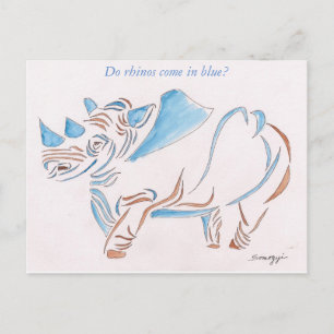 Vykort med originalbild av stiliserad rhino