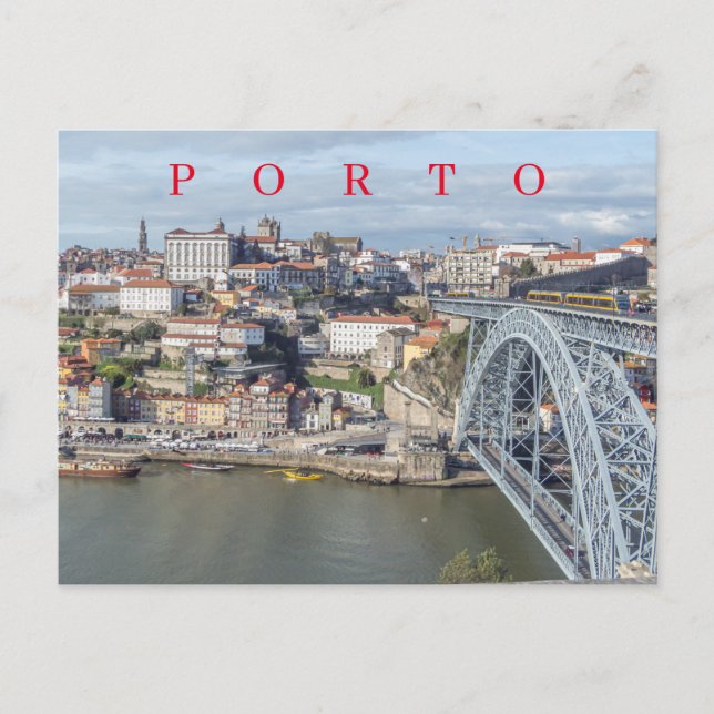 Vykort med panoramautsikt över Porto (Framsida)