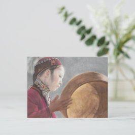 Vykort med pastell av afghansk flicka
