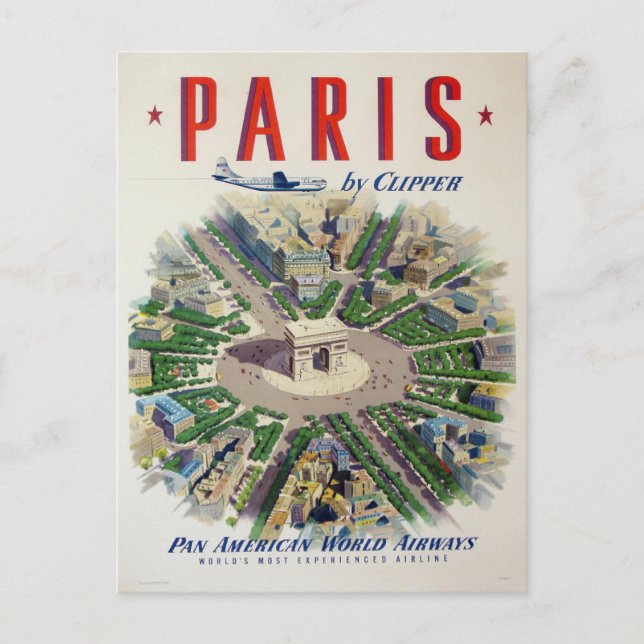 Vykort med reklam för flygbolag Poster Skriv ut (Framsida)