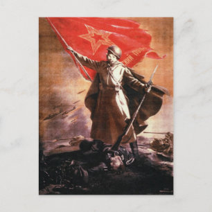 Vykort med rysk WWII-propagandautskrift