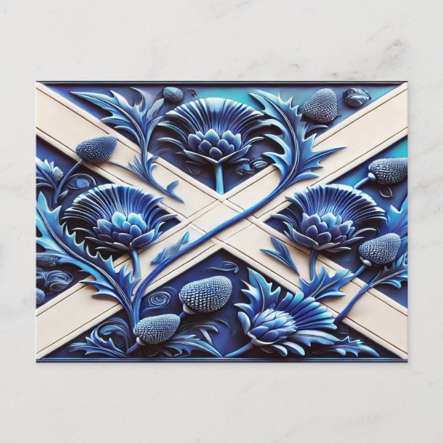 vykort med Scottish Thistles design (Framsida)