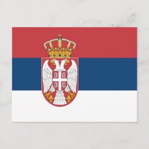 Vykort med Serbiens flagga