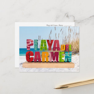 Vykort med skylt från Playa del Carmen