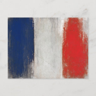 Vykort med smutsig Vintage-Flagga från Frankrike