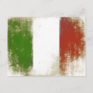 Vykort med smutsig Vintage Flagga från Italien