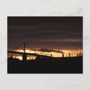 Vykort med solnedgång vid Westgate Bridge