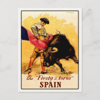 Vykort med spansk tjurfäktning Poster