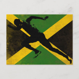 Vykort med Sprinter på Jamaica Flagga