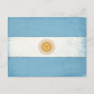 vykort med stressad Flagga från Argentina