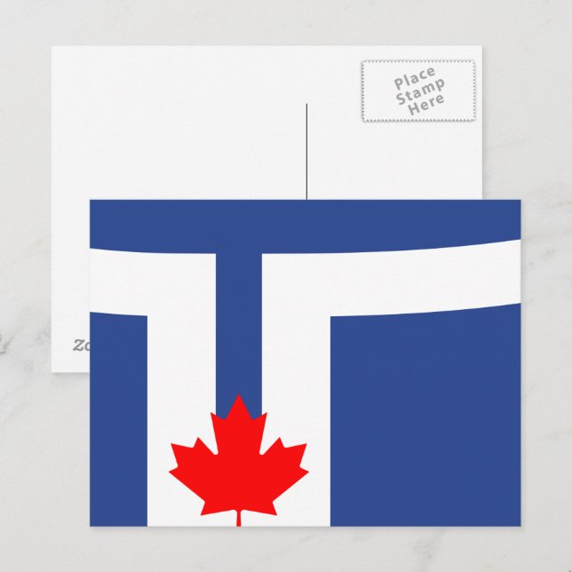 Vykort med Torontos flagga, Kanada (Fram/baksida)