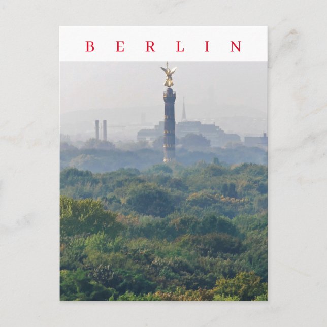 Vykort med utsikt över Berlin Tiergarten (Framsida)