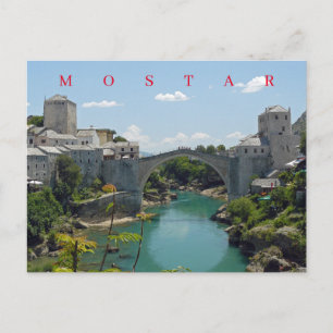 Vykort med utsikt över Mostar gamla bro