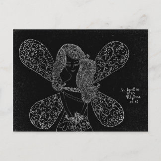 Vykort med vacker snöre-simulerad utformning