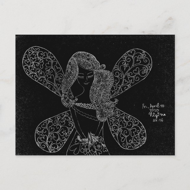 Vykort med vacker snöre-simulerad utformning (Framsida)