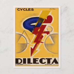 Vykort med Vintage Bicycle Poster Skriv ut