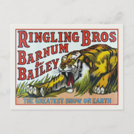 Vykort med Vintage Circus Tiger Print