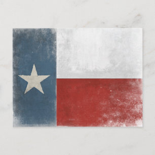Vykort med Vintage Distress Texas Flagga