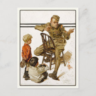 Vykort med Vintage Magazine Cover Art