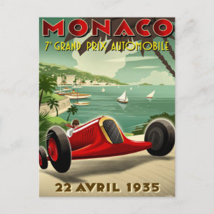 Vykort med Vintage Motor Tävla Poster
