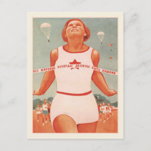vykort med Vintage Sovjetunionens propaganda