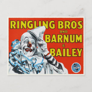 Vykort med vintagecirkusens clowntryck