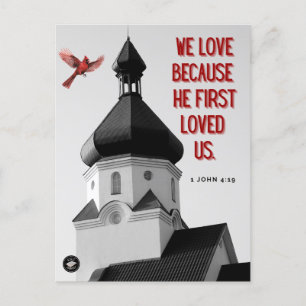 Vykort - Minnesbibelns verse - 1 John 4:19