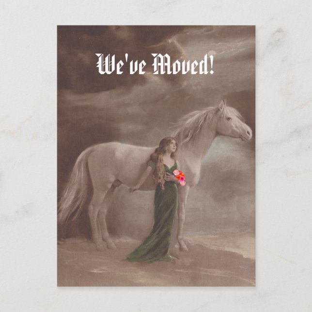 Vykort Minnesvärt Vi Har Bytt Ny Adress Häst (Framsida)