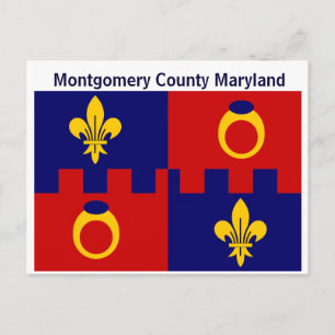 vykort: Montgomery County Maryland Flagga Vykort
