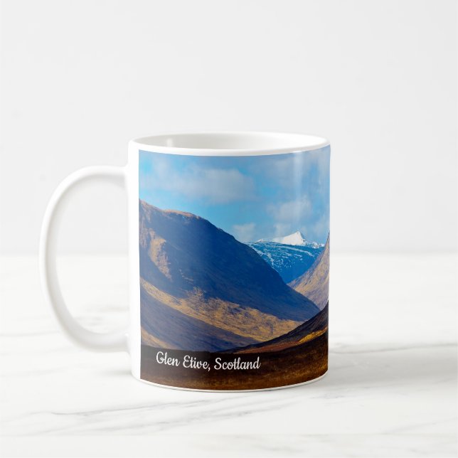 Vykort mot Glen Etive, Skottland Mugg (Vänster)