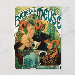 vykort: Mucha - Bieres de la Meuse Vykort