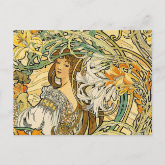vykort: Mucha - Blommor Vykort