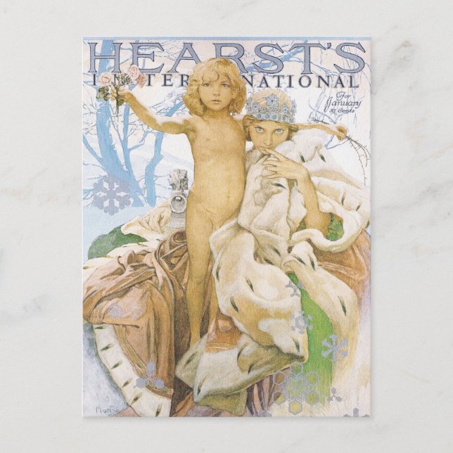 vykort: Mucha Magazine Illustration Vykort (Framsida)
