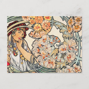 Vykort: Mucha - språk av blommor Vykort
