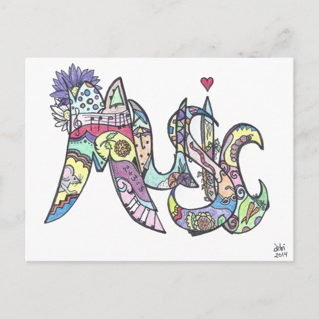 vykort: musik vykort (Framsida)